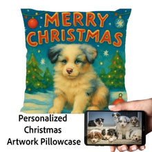 Load image into Gallery viewer, Australian-Shepherd-Christmas-Pillowcase Medium