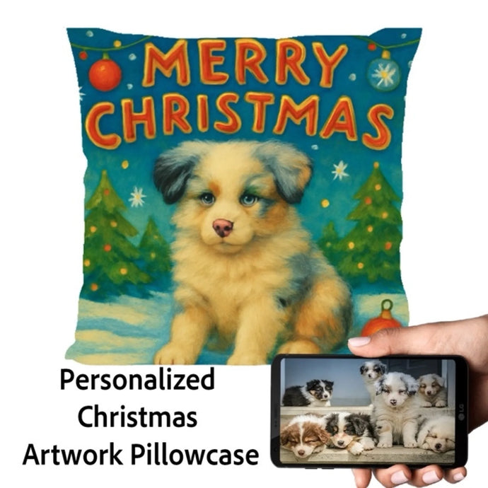 Australian-Shepherd-Christmas-Pillowcase Medium