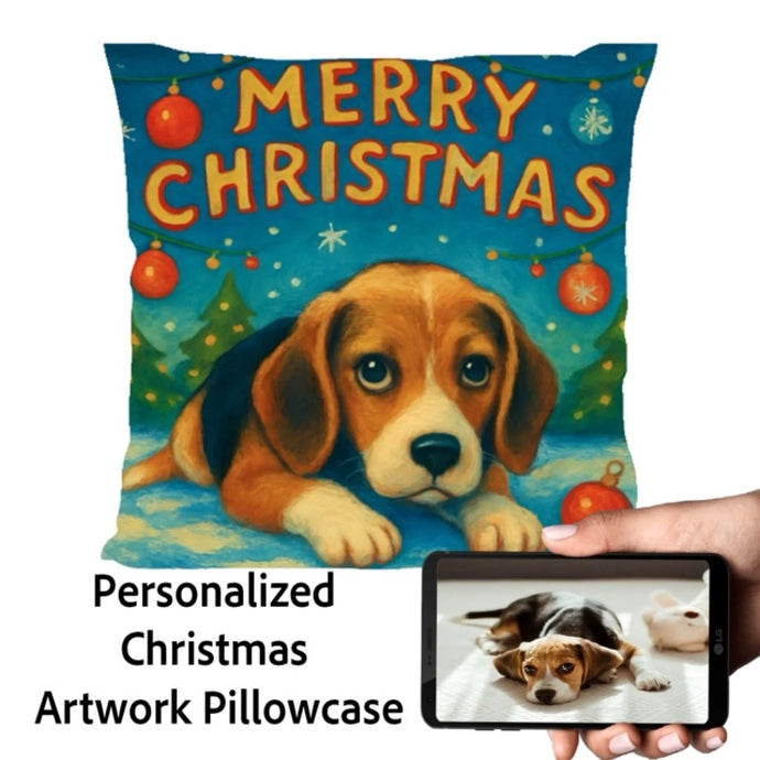 Beagle-Christmas-Pillowcase Medium