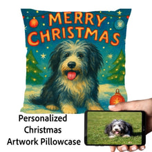 Load image into Gallery viewer, Bearded-Collie-Christmas-Pillowcase Medium