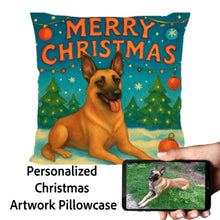 Load image into Gallery viewer, Belgian-Malinois-Christmas-Pillowcase Medium