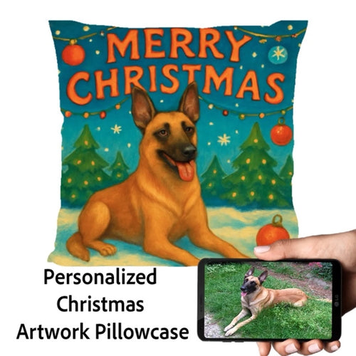 Belgian-Malinois-Christmas-Pillowcase Medium