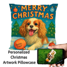Load image into Gallery viewer, Cavalier-King-Christmas-Pillowcase Medium