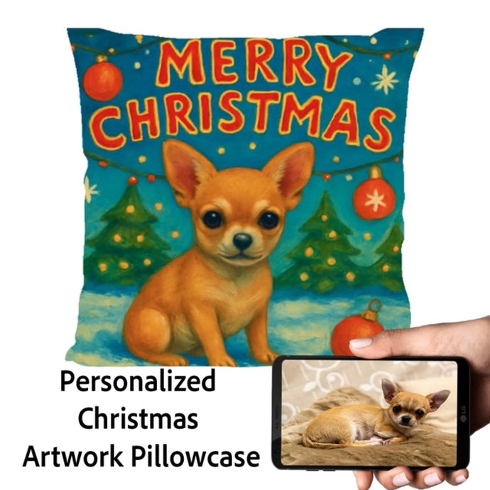 Chihuahua-Christmas-Pillowcase Medium