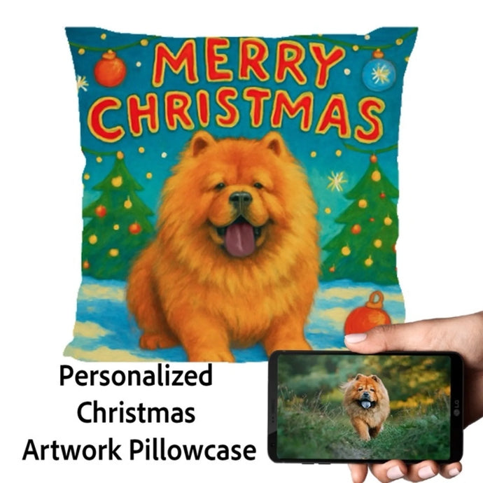 Chow-Chow-Christmas-Pillowcase Medium