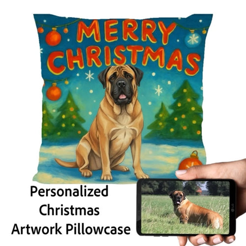 English-Mastiff-Christmas-Pillowcase Medium