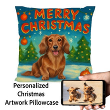Load image into Gallery viewer, Dachshund-Christmas-Pillowcase Medium