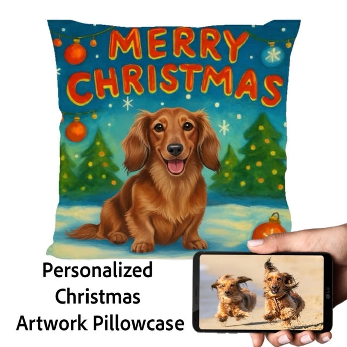 Dachshund-Christmas-Pillowcase Medium