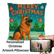 Load image into Gallery viewer, German-Shepherd-Christmas-Pillowcase Medium