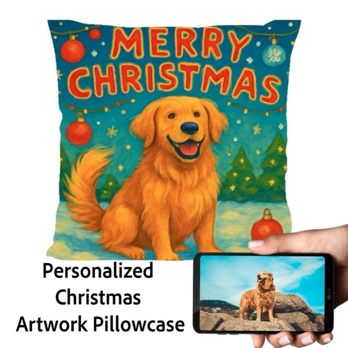 Golden-Retriever-Christmas-Pillowcase Medium