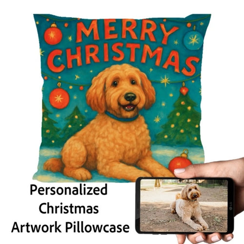 Goldendoodle-Christmas-Pillowcase Medium