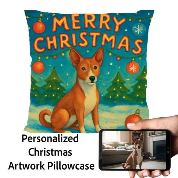 Basenji-Christmas-Pillowcase