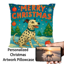Load image into Gallery viewer, Dalmatian-Christmas-Pillowcase