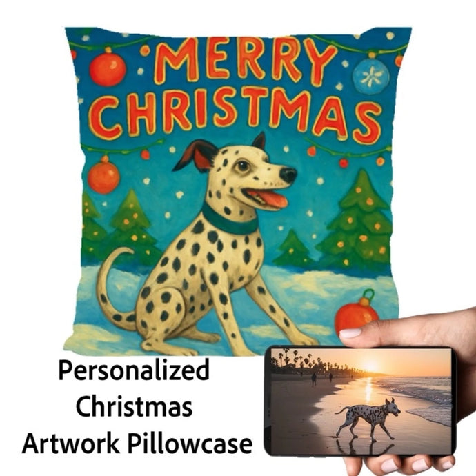 Dalmatian-Christmas-Pillowcase