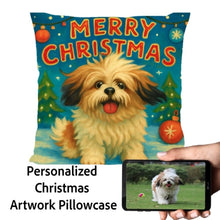 Load image into Gallery viewer, Lhasa-Apso-Christmas-Pillowcase