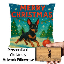 Load image into Gallery viewer, Miniature-Pinscher-Christmas-Pillowcase