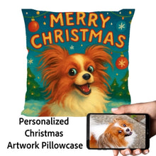 Load image into Gallery viewer, Papillon-Christmas-Pillowcase