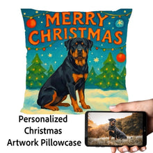 Load image into Gallery viewer, Rottweiler-Christmas-Pillowcase