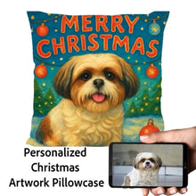 Load image into Gallery viewer, Shih-Tzu-Christmas-Pillowcase