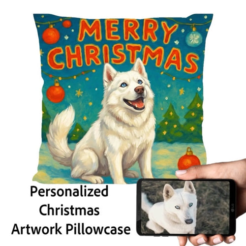 Husky-Christmas-Pillowcase