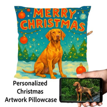 Load image into Gallery viewer, Vizsla-Christmas-Pillowcase