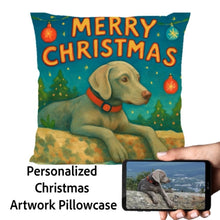 Load image into Gallery viewer, Weimaraner-Christmas-Pillowcase