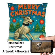 Load image into Gallery viewer, Whippet-Christmas-Pillowcase