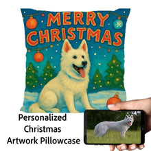 Load image into Gallery viewer, White-Swiss-Shepherd-Christmas-Pillowcase