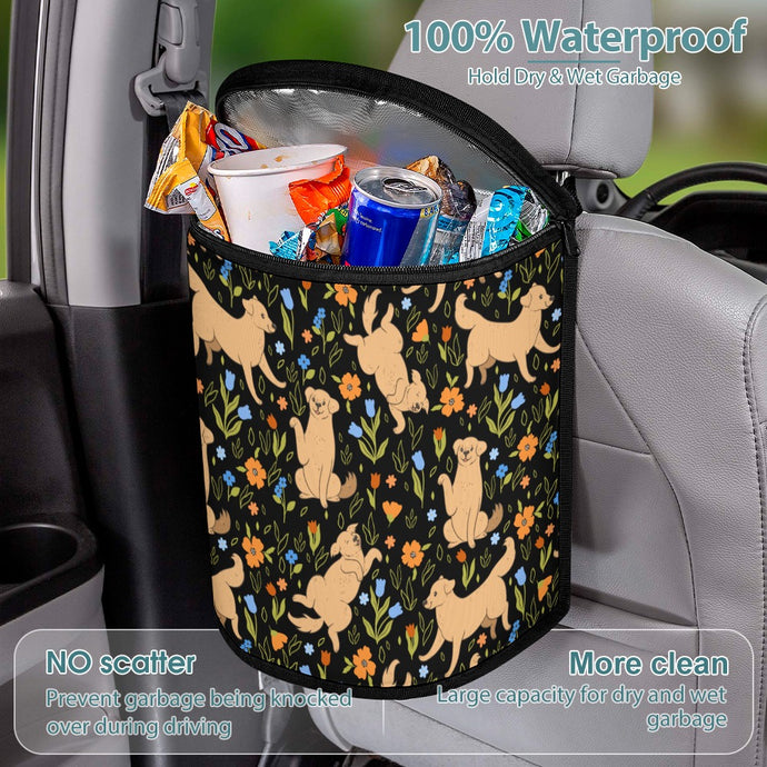 Flower Garden Golden Retrievers Multipurpose Car Storage Bag - 4 Colors-Car Accessories-Bags, Car Accessories, Golden Retriever-Black-1