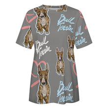 Load image into Gallery viewer, Infinite Red Bull Terrier Love All Over Print Women&#39;s Cotton T-Shirt - 4 Colors-Apparel-Apparel, Bull Terrier, Shirt, T Shirt-10