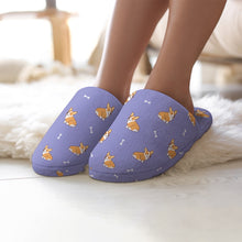 Load image into Gallery viewer, Corgi Slippers for Women - Adorable Corgi Love - Flannel-Accessories,Corgi,Dog Mom Gifts,Slippers-4