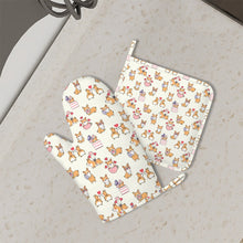 Load image into Gallery viewer, Celebration Corgi Love Oven Mitts and Pot Holder Set-Kitchen Decor-Accessories,Corgi,Dog Mom Gifts-2