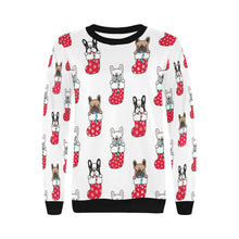 Load image into Gallery viewer, Christmas Stockings and Candy Cane Frenchies Women&#39;s Sweatshirt - 4 Colors-Apparel-Apparel, Christmas, French Bulldog, Sweatshirt-7