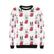 Christmas Stockings and Candy Cane Frenchies Women's Sweatshirt - 4 Colors-Apparel-Apparel, Christmas, French Bulldog, Sweatshirt-7