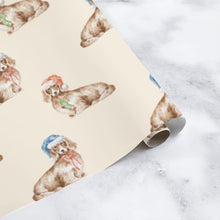 Load image into Gallery viewer, Dachshund Christmas Wrapping Paper - 6 Coat Colors - Watercolor Dachsund Designs - 3 Sheets Bundle-Christmas Ornament-Christmas,Dachshund,Wrapping Paper-22