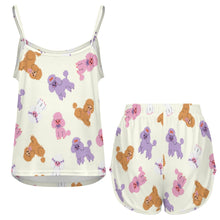 Load image into Gallery viewer, Colorful Poodles Love Women's Cami and Shorts Pajama Set-Apparel-Apparel,Dog Mom Gifts,Pajamas,Poodle-19