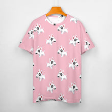 Load image into Gallery viewer, Happy Happy Bull Terrier Love All Over Print Women's Cotton T-Shirt - 4 Colors-Apparel-Apparel, Bull Terrier, Dog Mom Gifts, Shirt, T Shirt-5