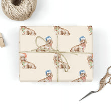 Load image into Gallery viewer, Dachshund Christmas Wrapping Paper - 6 Coat Colors - Watercolor Dachsund Designs - 3 Sheets Bundle-Christmas Ornament-Christmas,Dachshund,Wrapping Paper-23