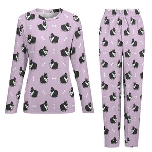 Plumpy Boston Terrier Love Women's Soft Pajama Set - 4 Colors-Pajamas-Apparel, Boston Terrier, Pajamas-10