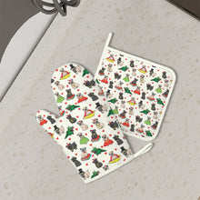 Load image into Gallery viewer, Fancy Dress Pugs Oven Mitts and Pot Holder Set-Kitchen Decor-Accessories,Dog Mom Gifts,Pug-1