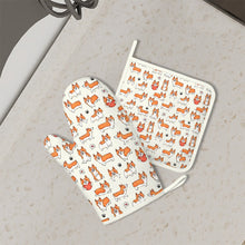 Load image into Gallery viewer, Adorable Corgi Love Parade Oven Mitts and Pot Holder Set-Kitchen Decor-Accessories,Corgi,Dog Mom Gifts-2