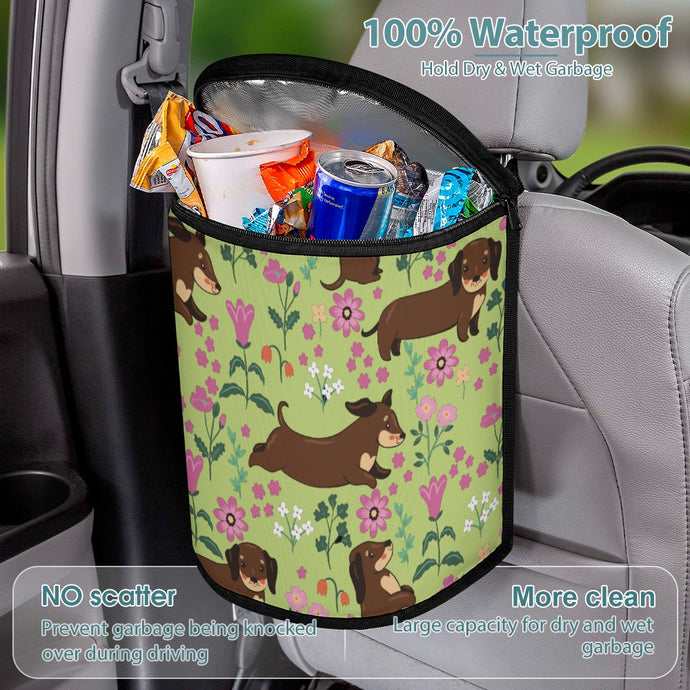 Flower Garden Dachshund Love Multipurpose Car Storage Bag - 4 Colors-Car Accessories-Bags, Car Accessories, Dachshund-Green-1