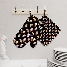 Load image into Gallery viewer, Celebration Corgi Love Oven Mitts and Pot Holder Set-Kitchen Decor-Accessories,Corgi,Dog Mom Gifts-4