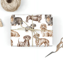 Load image into Gallery viewer, Dachshund Wrapping Paper - Watercolor Dachsund Designs - 3 Sheets Bundle-Christmas Ornament-Christmas,Dachshund,Wrapping Paper-12