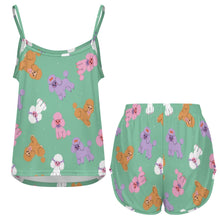 Load image into Gallery viewer, Colorful Poodles Love Women's Cami and Shorts Pajama Set-Apparel-Apparel,Dog Mom Gifts,Pajamas,Poodle-15