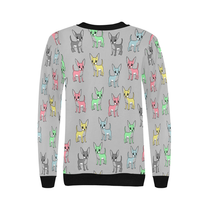 Multicolor Chihuahuas Love Women's Sweatshirt - 4 Colors-Apparel-Apparel, Chihuahua, Sweatshirt-13