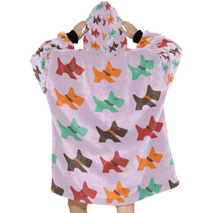 Multicolor Scottie Dog Love Blanket Hoodie for Women - 4 Colors-Apparel-Blanket Hoodie, Blankets, Scottish Terrier-6
