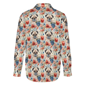 Watercolor Flower Garden Senior Pug Love Women's Shirt - 2 Designs-Apparel-Apparel, Pug, Shirt-6