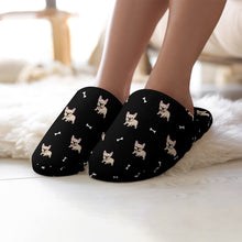 Load image into Gallery viewer, Frenchie Slippers for Women - Adorable Fawn Frenchie Love - Flannel-Accessories,Dog Mom Gifts,French Bulldog,Slippers-6