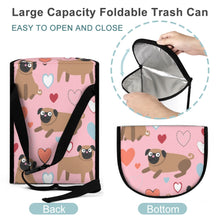 Load image into Gallery viewer, Pugs with Multicolor Hearts Multipurpose Car Storage Bag - 4 Colors-Car Accessories-Bags, Car Accessories, Pug-14